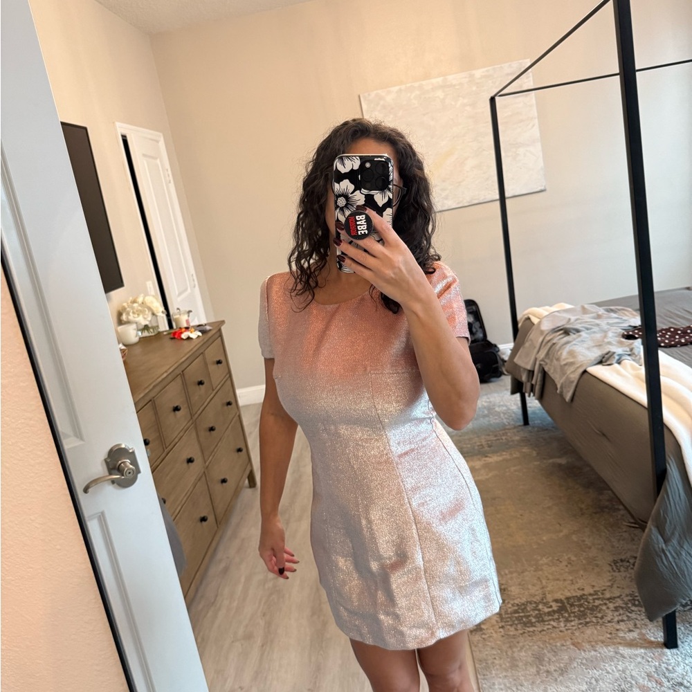 Express Shimmering Pink Mini Dress